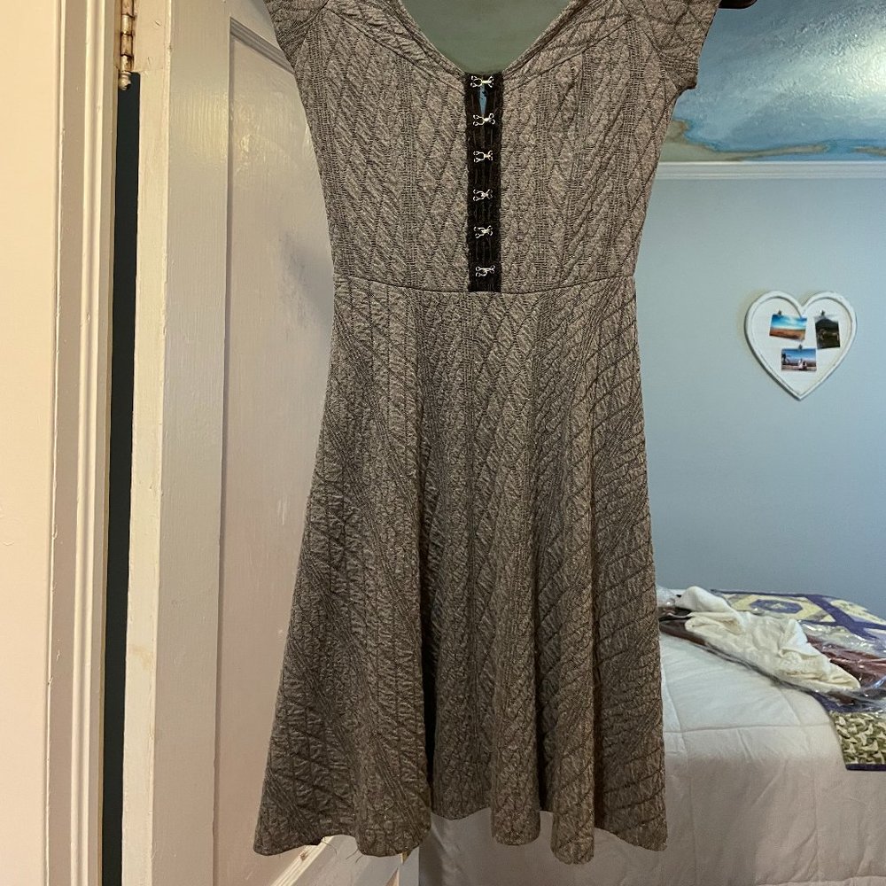 Grey/Black Skater Dress XS Petite